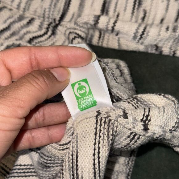 J.Crew Space Dye Sweater Women's Ivory Black 100% Cotton Knitted Long Sleeve M - Picture 9 of 9